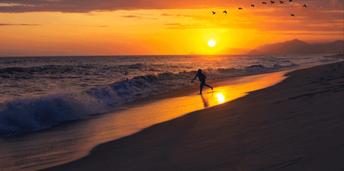 Pôr do sol em praia da Barra da Tijuca