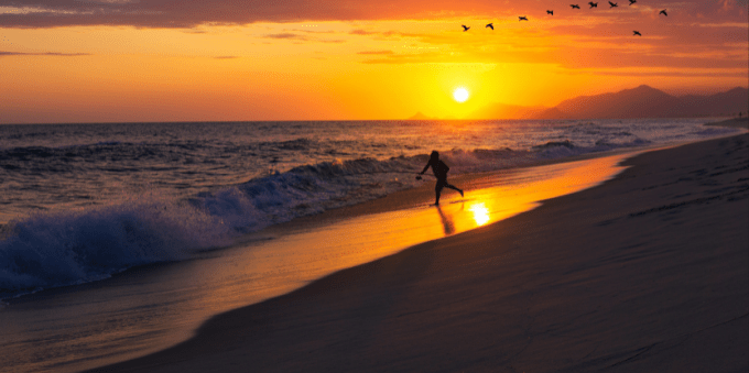 Pôr do sol em praia da Barra da Tijuca