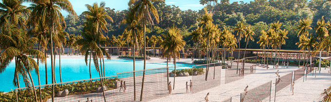 Redes de vôlei na praia da Fazenda da Grama