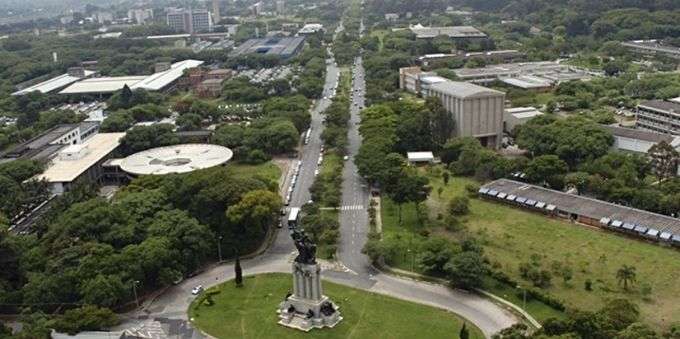 Interior de São Paulo: vista aérea da Avenida Professor Luciano Gualberto, no campus da USP